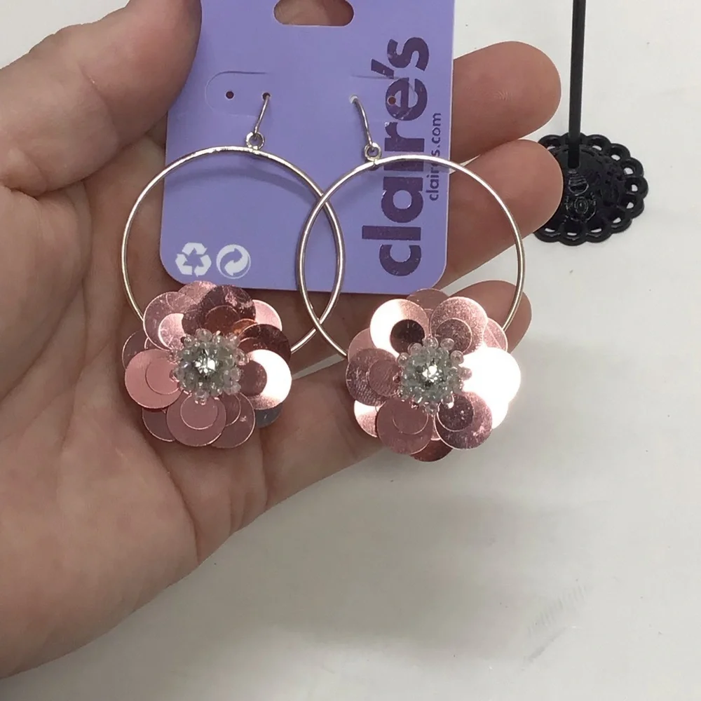 (3) Claire’s Fashion Boho Dangle Hoop Earrings- L4